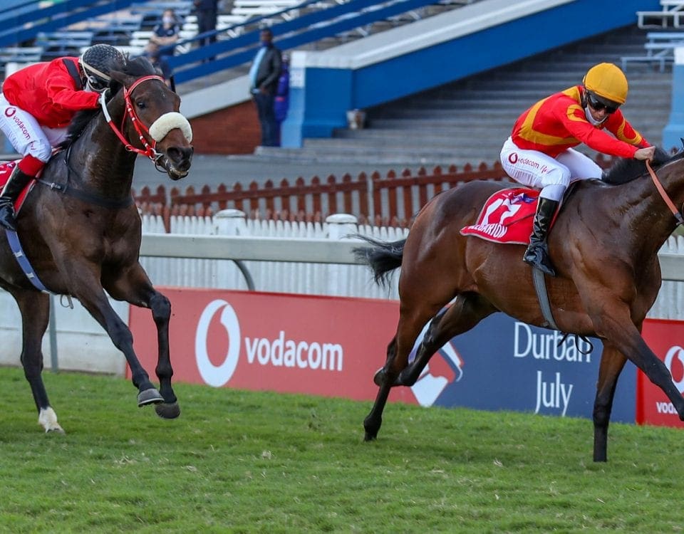 Belagarion wins the 2020 Vodacom Durban July. Images: Candiese Lenferna